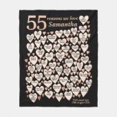 55. Geburtstag 55 Gründe für unsere Liebe Fleecedecke (Vorderseite)