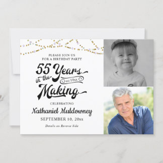 55. Geburtstag 55 JAHRE IM MAKING Black Gold Einladung
