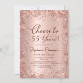 55. Geburtstag - 55. Rose Einladung (Vorderseite)