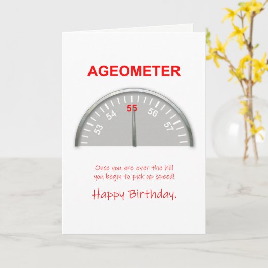 55. Geburtstag, Ageometer Reading Karte (Gelbe Blume)