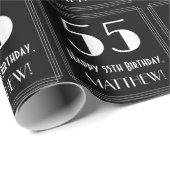 55. Geburtstag - Art Deco Inspiriert Look "55", Na Geschenkpapier (Rolleneckpunkt)