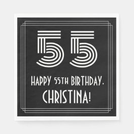 55. Geburtstag: Art Deco Inspiriert Look "55" + Na Serviette