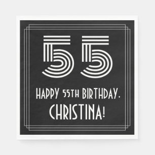 55. Geburtstag: Art Deco Inspiriert Look "55" + Na Serviette
