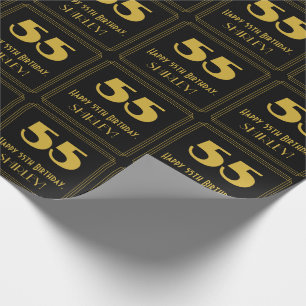 55. Geburtstag – Art Deco inspiriertes Aussehen "5 Geschenkpapier