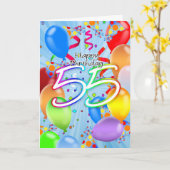 55. Geburtstag - Balloon Birthday Card - Happy Bir Karte (Gelbe Blume)