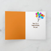 55. Geburtstag braunes Poodle auf Weide Karte (Innenseite)