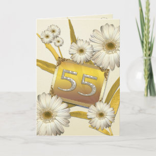 55. Geburtstag Daisy Floral Karte