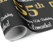 55. Geburtstag: Elegante Luxuriöse Imitate Gold Lo Geschenkpapier (Rolleneckpunkt)