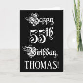 55. Geburtstag: Extravagant, Elegantes Script + In Karte (Vorderseite)