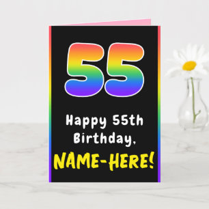 55. Geburtstag: Farbiger Regenbogen # 55, Individu Karte