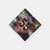 55. Geburtstag Feuerwerk in Wolken Napkins Serviette (Ecke)