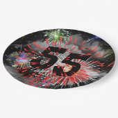 55. Geburtstag Feuerwerk in Wolken Pappteller (Schrägansicht)