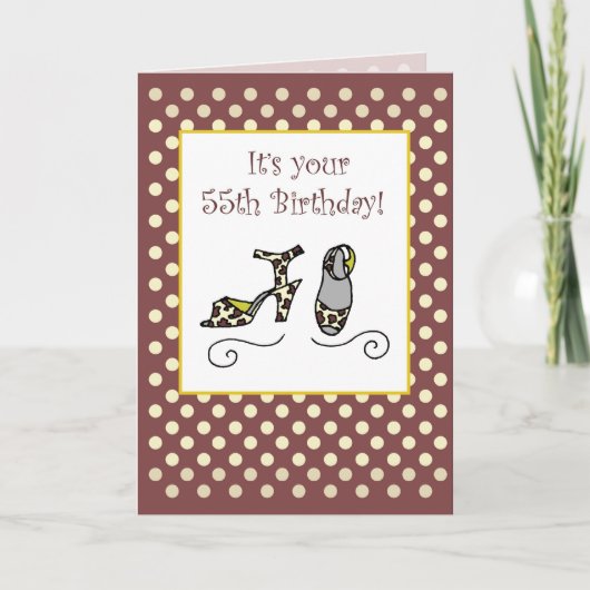 55. Geburtstag Frauenschuhe Karte (Vorderseite)
