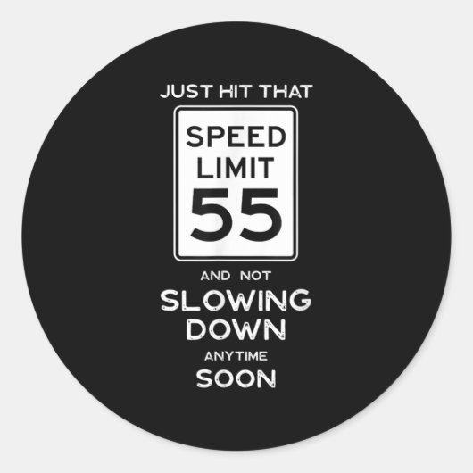 55. Geburtstag Geschwindigkeitsbegrenzung Auto Mec Runder Aufkleber (Vorderseite)