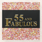 55. Geburtstag Glasuntersetzer (Vorderseite)