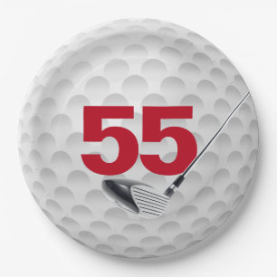55. Geburtstag Golf Ball Design Paper Plate Pappteller