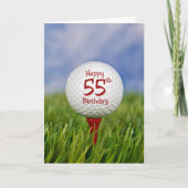 55. Geburtstag Golf Ball Karte (Vorderseite)