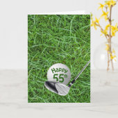 55. Geburtstag Golfball auf Gras Karte (Gelbe Blume)
