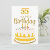 55. Geburtstag Grußkarte Einladung (Stehend Vorderseite)