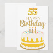 55. Geburtstag Grußkarte Einladung (Vorne/Hinten)