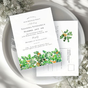 55. Geburtstag Holly Dezember Geburtsmonatsblume\ Einladungspostkarte