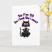 55. Geburtstag Katzen Geschenke Karte (Gelbe Blume)