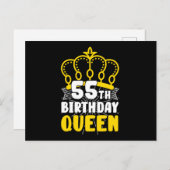 55. Geburtstag Königin Krone Geburtstag Postkarte (Vorne/Hinten)
