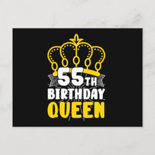55. Geburtstag Königin Krone Runder Geburtstag Postkarte
