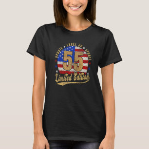 55. Geburtstag Level Up Vintage Retro USA T-Shirt