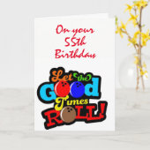 "55. GEBURTSTAG" LIESS DIE GUTE ZEITROLLE KARTE (Gelbe Blume)