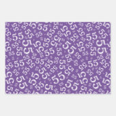 55. Geburtstag Lila/Weißes Zufallszahlenmuster Geschenkpapier Set (Vorderseite 2)