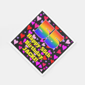 55. Geburtstag: Loving Hearts Pattern, Regenbogen Serviette (Ecke)