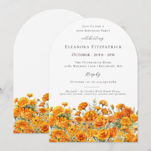 55. Geburtstag Marigold Oktober Geburtstagsblume T Einladung