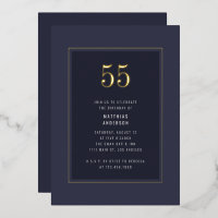 55. Geburtstag Minimal Eleganter dunkler Goldrahme