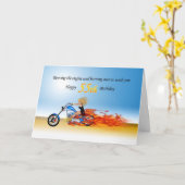 55. Geburtstag mit einem flammenden Motorrad Karte (Gelbe Blume)