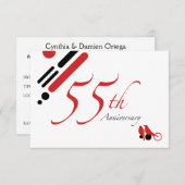 55. Geburtstag (Mod-Vögel) Einladung (Vorne/Hinten)