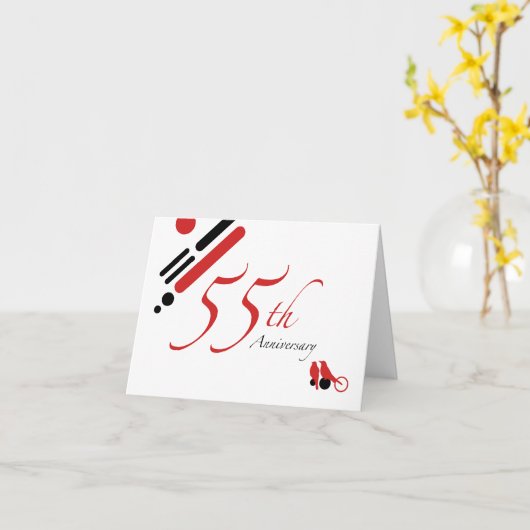 55. Geburtstag (Mod-Vögel) Karte (Gelbe Blume)
