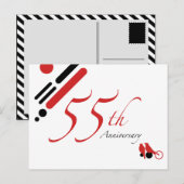 55. Geburtstag (Mod-Vögel) Postkarte (Vorne/Hinten)