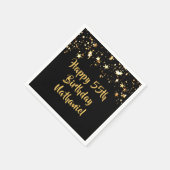 55. Geburtstag Moderne Black Gold Stars Name Serviette (Ecke)