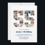 55. Geburtstag Nr. 55 Custom Foto Collage Einladung<br><div class="desc">Feiern Sie den 55. Geburtstag mit dieser niedlichen Einladung. Es ist eine personalisierte Foto Collage Einladung, die es Ihnen ermöglicht, ein wirklich einzigartiges und unvergessliches Design zu schaffen. Diese anpassbare Vorlage lasse Ihnen, Ihre eigenen hochgeschätzten Fotos einzufügen und die wertvollen Momente Ihres Lebens zu erfassen. Diese Einladung eignet sich hervorragend...</div>