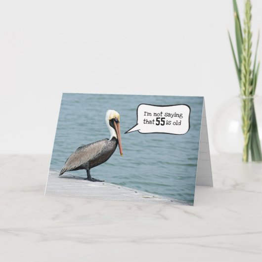 55. Geburtstag Pelican auf einem Dock Karte (Vorderseite)