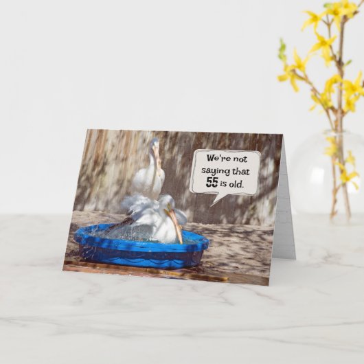 55. Geburtstag Pelikane Spaß Karte (Gelbe Blume)