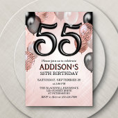 55. Geburtstag Rose Gold Ballons Einladung