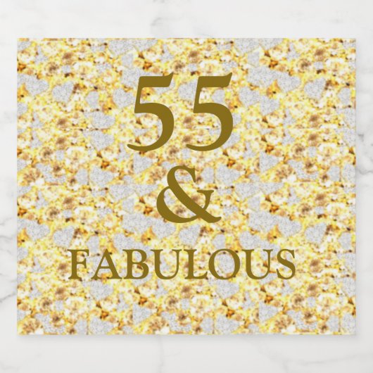 55. Geburtstag Schaumweinetikett (Einzelnes Label)