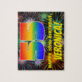 55. Geburtstag: Spaß, bunte feierliche Feuerwerke Puzzle (Vertikal)