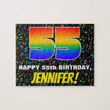 55. Geburtstag — Spaß, farbenfrohe Musiksymbole & 