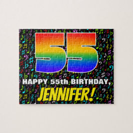 55. Geburtstag — Spaß, farbenfrohe Musiksymbole &  Puzzle