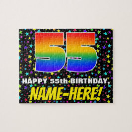 55. Geburtstag — Spaß, farbenfrohe Sternenweltenmu Puzzle