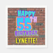 55. Geburtstag ~ Spaß, Urban Graffiti Inspiriert L Serviette (Vorderseite)