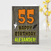 55. Geburtstag: Spooky Halloween Theme, Individuel Karte (Gelbe Blume)